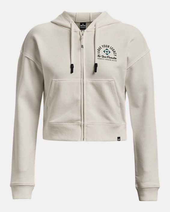 Women's Project Rock Heavyweight Terry Family Full-Zip in White image number 4